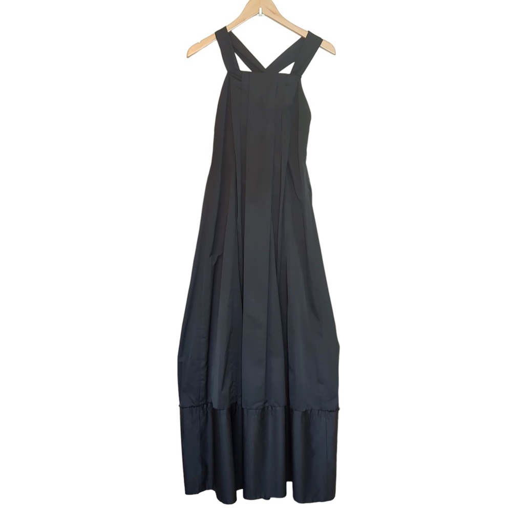BCBGMaxAzria Long Black Sleeveless Full Maxi Dress Gown Back Bow - Picture 7 of 15